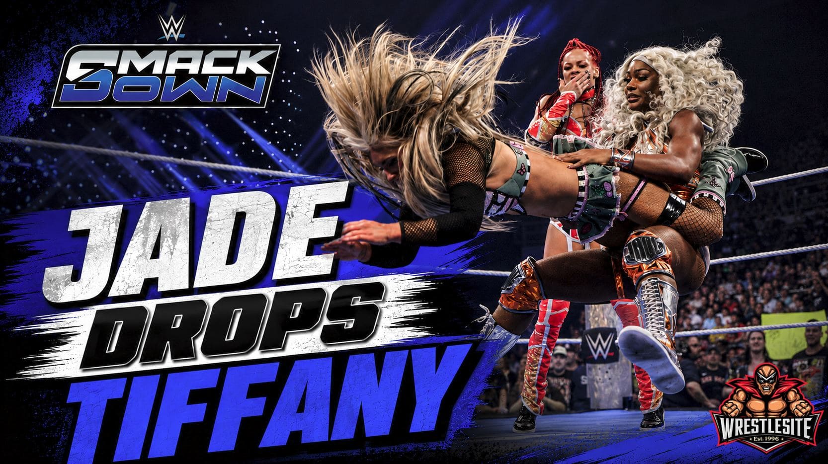 Jade Cargill attacks Tiffany Stratton during WWE SmackDown tag team match before delivering Jaded