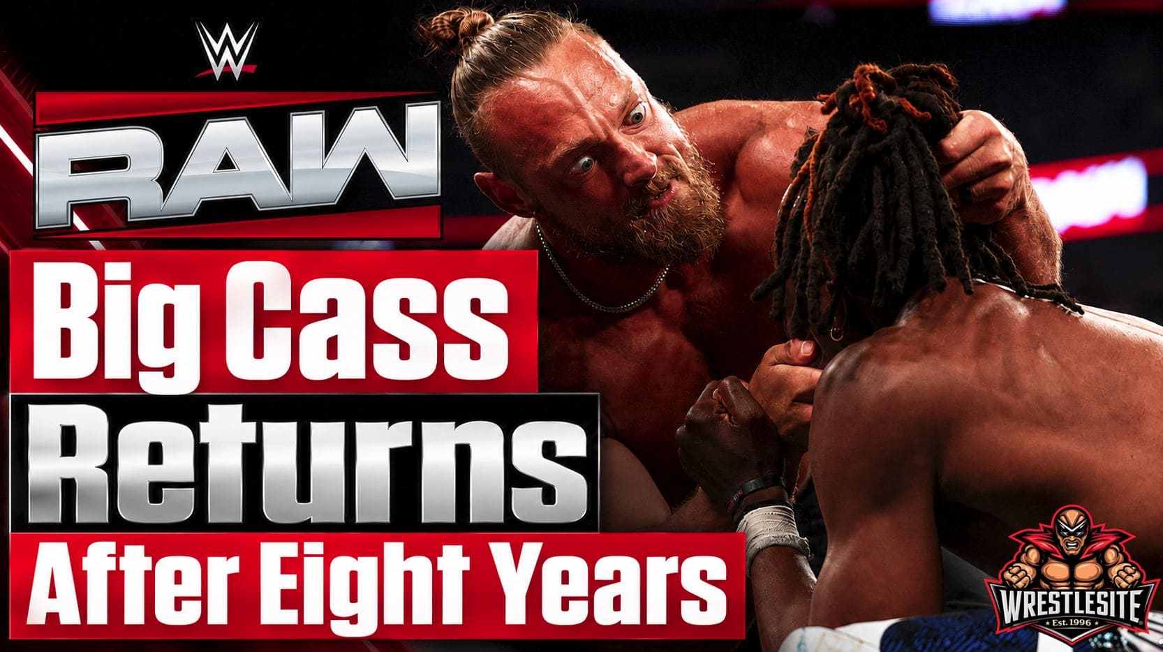 Big Cass delivers an East River Crossing to Je’Von Evans following his return on WWE Raw