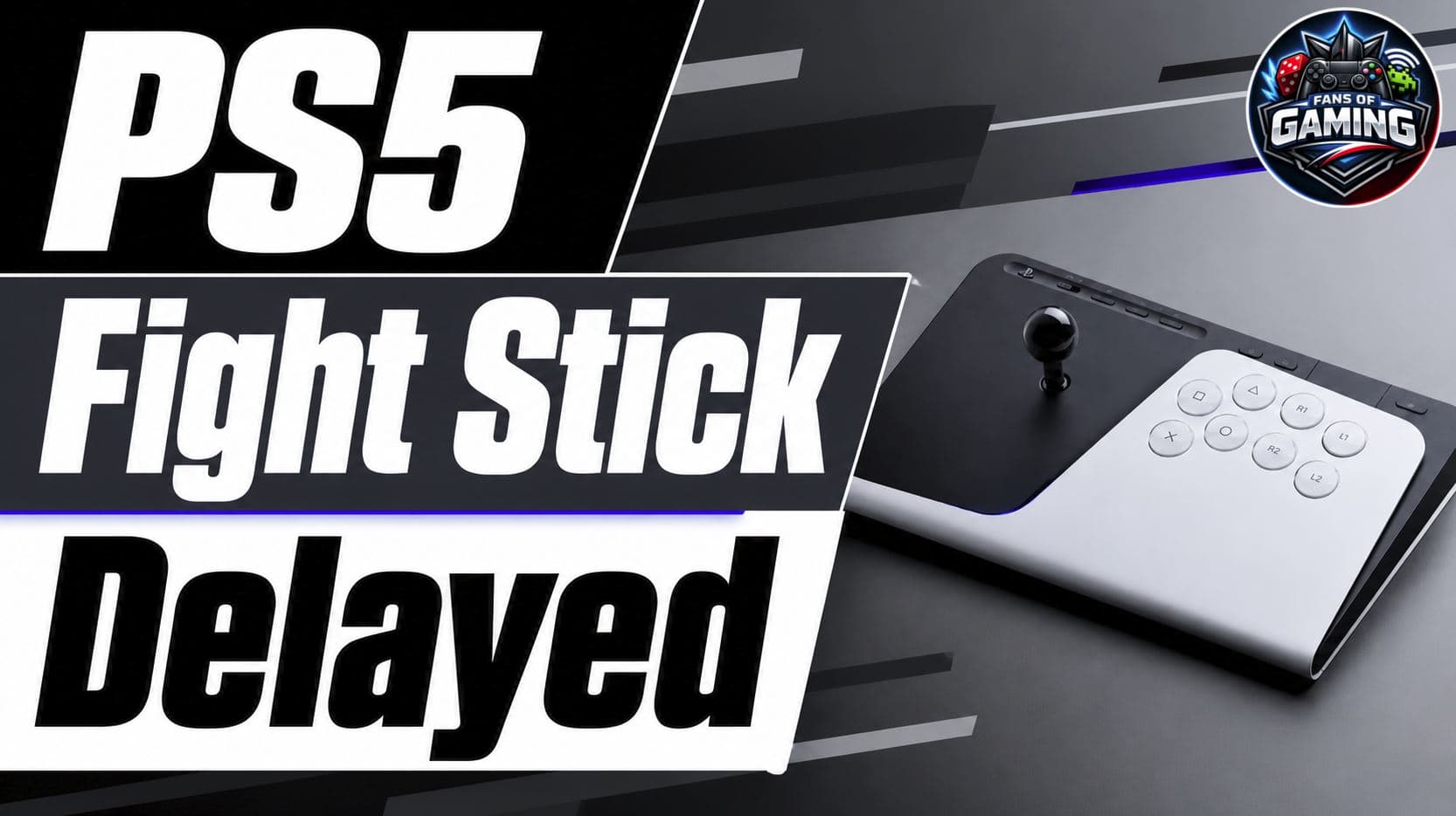 Sony FlexStrike fight stick displayed beside a PlayStation 5 ahead of its delayed official release