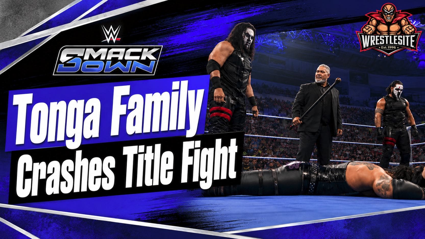 The Tonga family stands inside the ring after attacking The War Raiders, Damian Priest and R-Truth