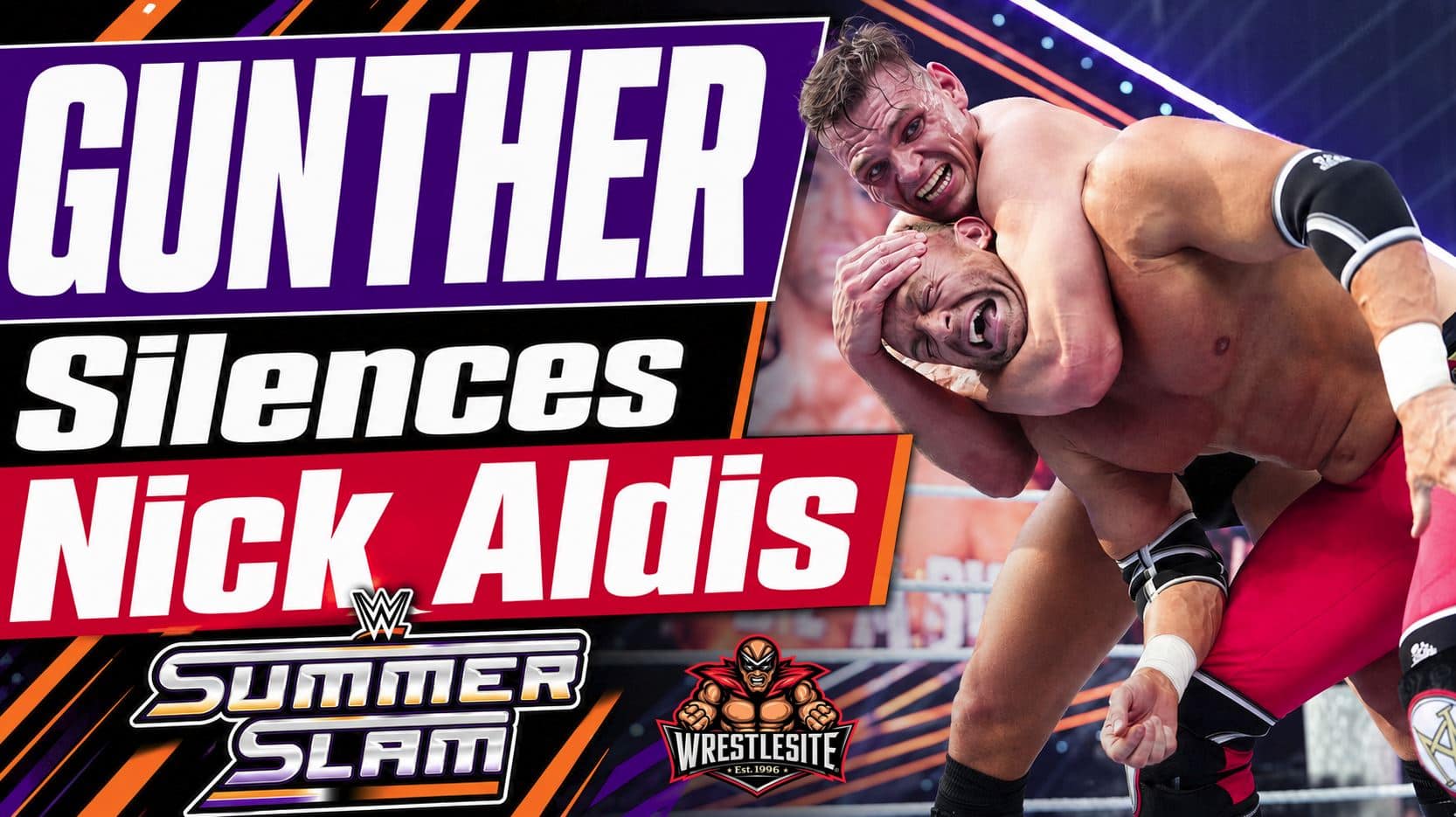 GUNTHER applies a sleeper hold to Nick Aldis during their match at WWE SummerSlam 2026