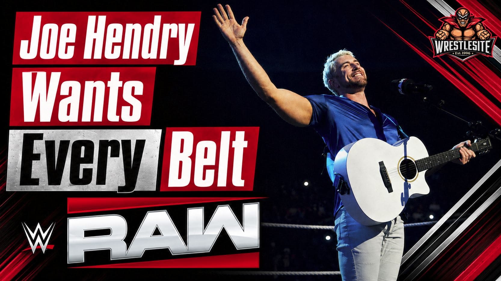 Joe Hendry performs “Give Joe Hendry Every Single Belt” during the August 10 episode of WWE RAW