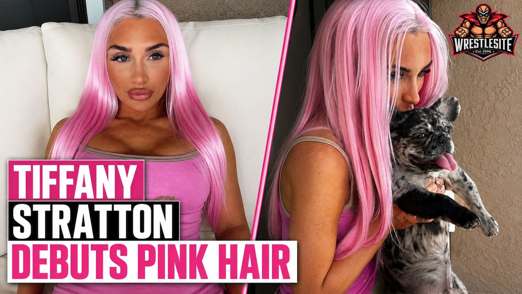 Tiffany Stratton shows off bright pink hair after replacing her longtime blonde WWE look online
