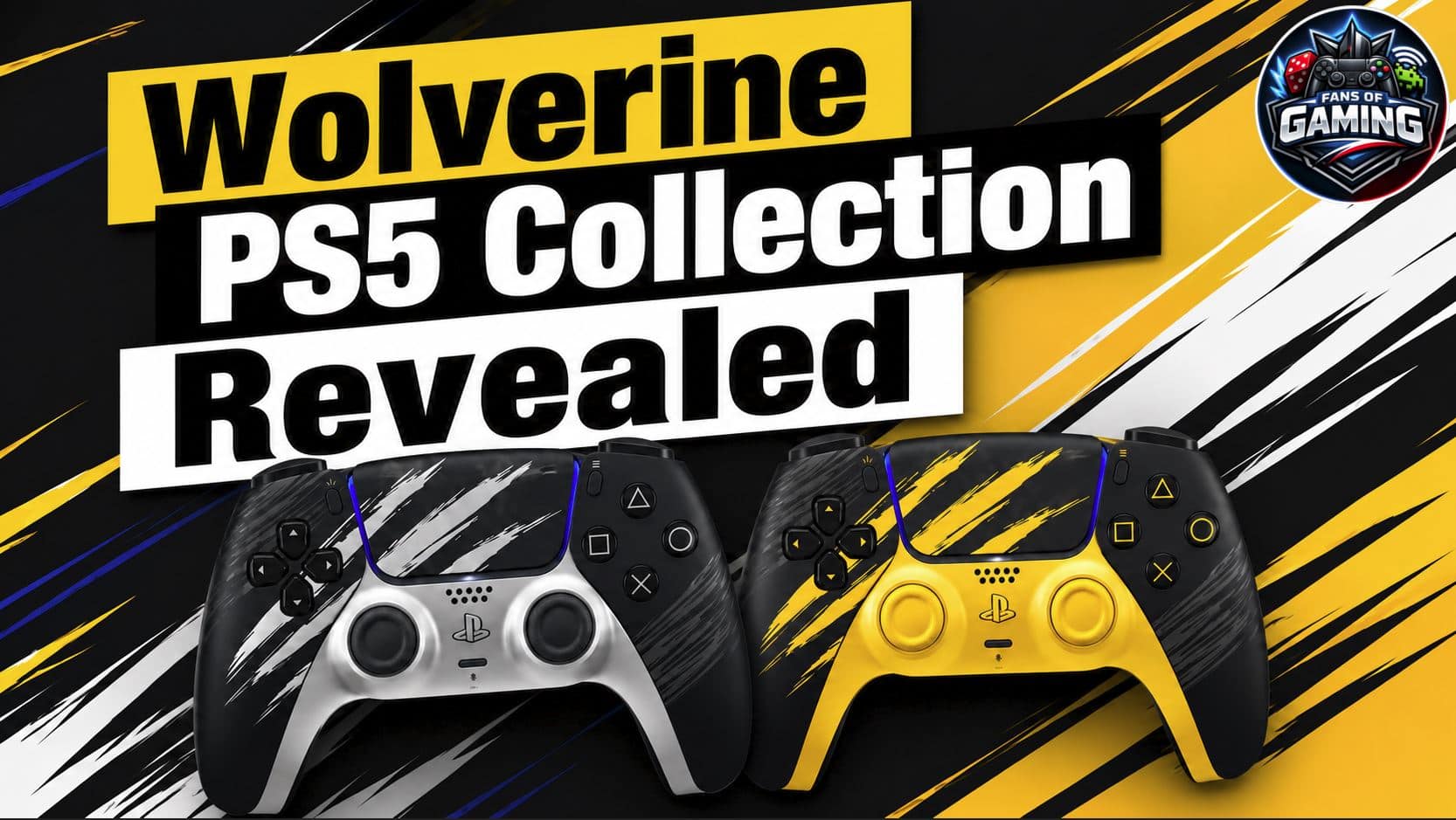 The Marvel’s Wolverine Battle Yellow PS5 Digital Edition console and matching DualSense controller feature claw marks inspired by Logan