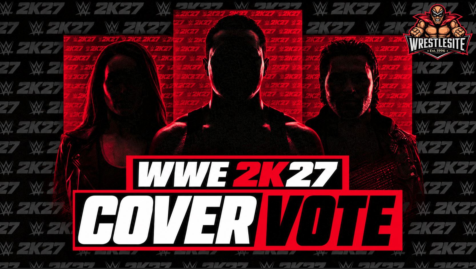 WWE 2K27 cover vote graphic featuring Bron Breakker, Stephanie Vaquer, Oba Femi, and other Superstars