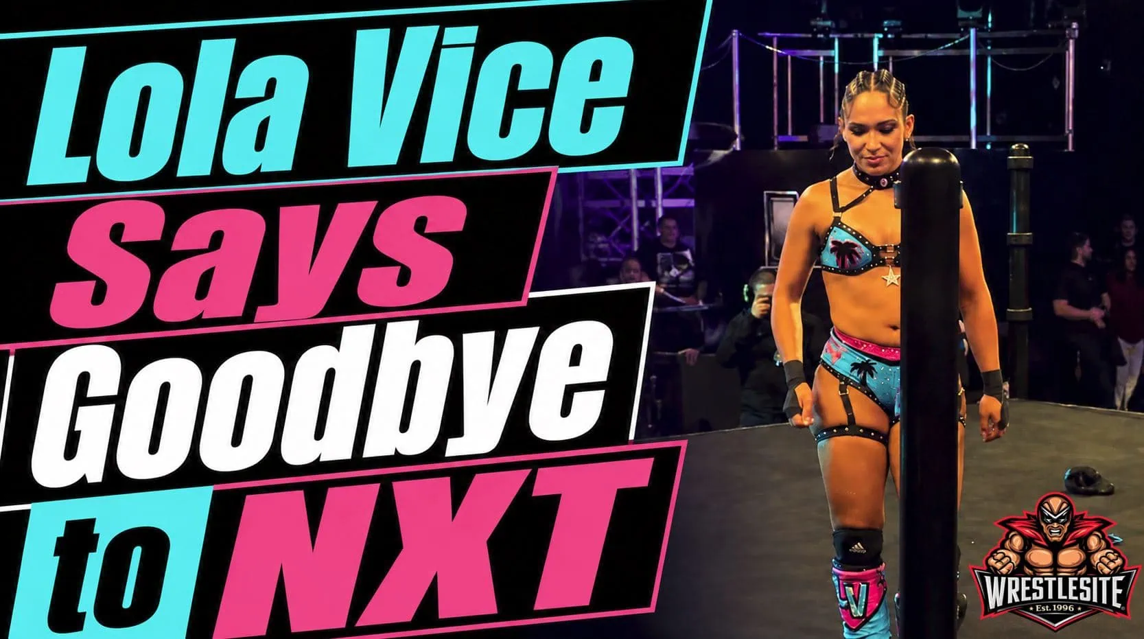Lola Vice leaves her gloves in the ring following an emotional farewell to WWE NXT at the Performance Center