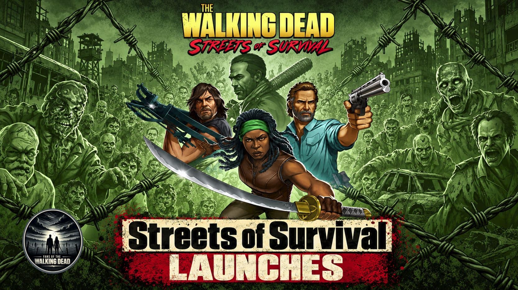 The Walking Dead, Streets of Survival, Trailmark Games, AMC Games, Rick Grimes, Daryl Dixon, retro beat 'em up