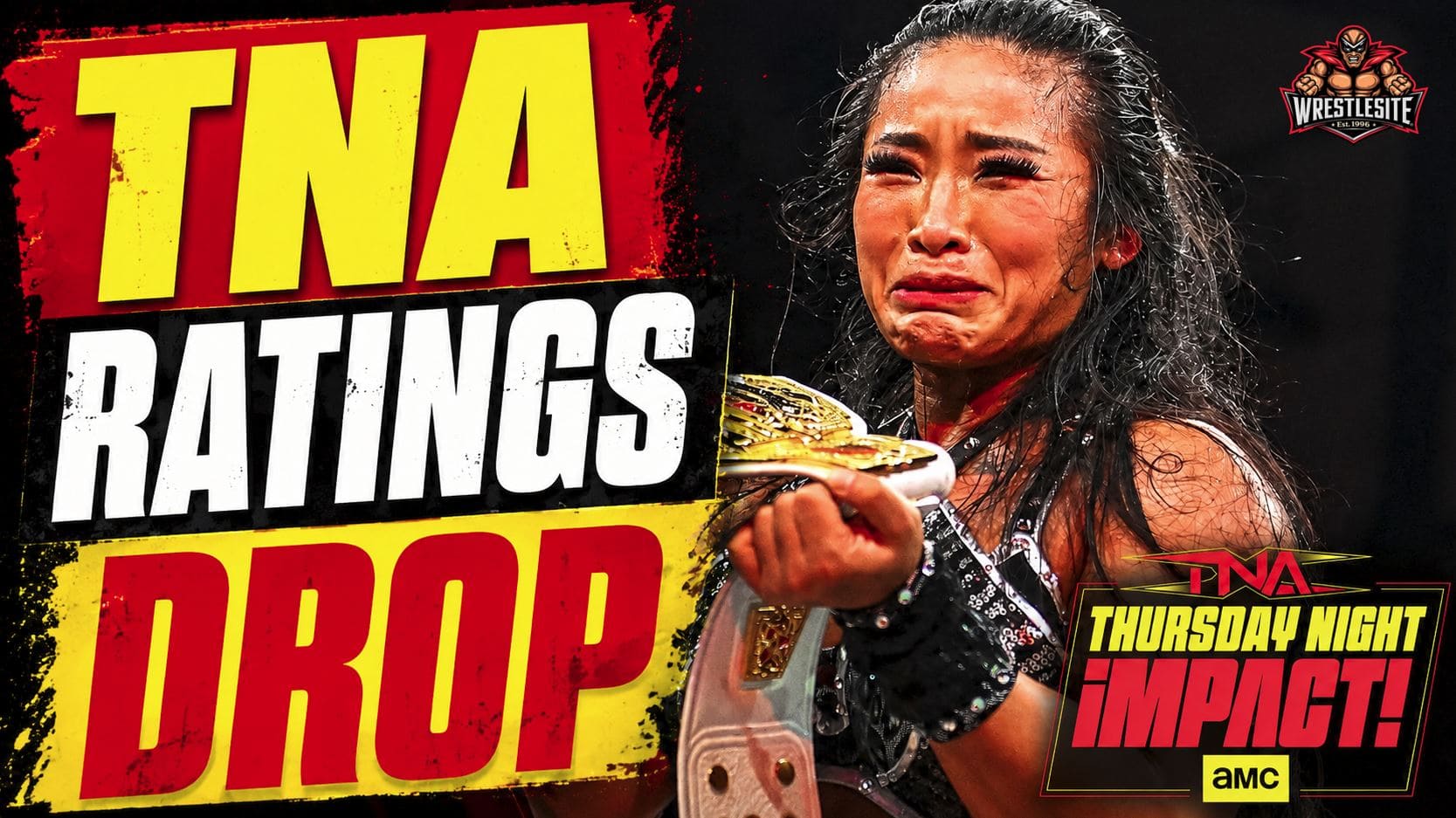 TNA iMPACT ratings report showing May 7 AMC viewership drop and key demographic performance.