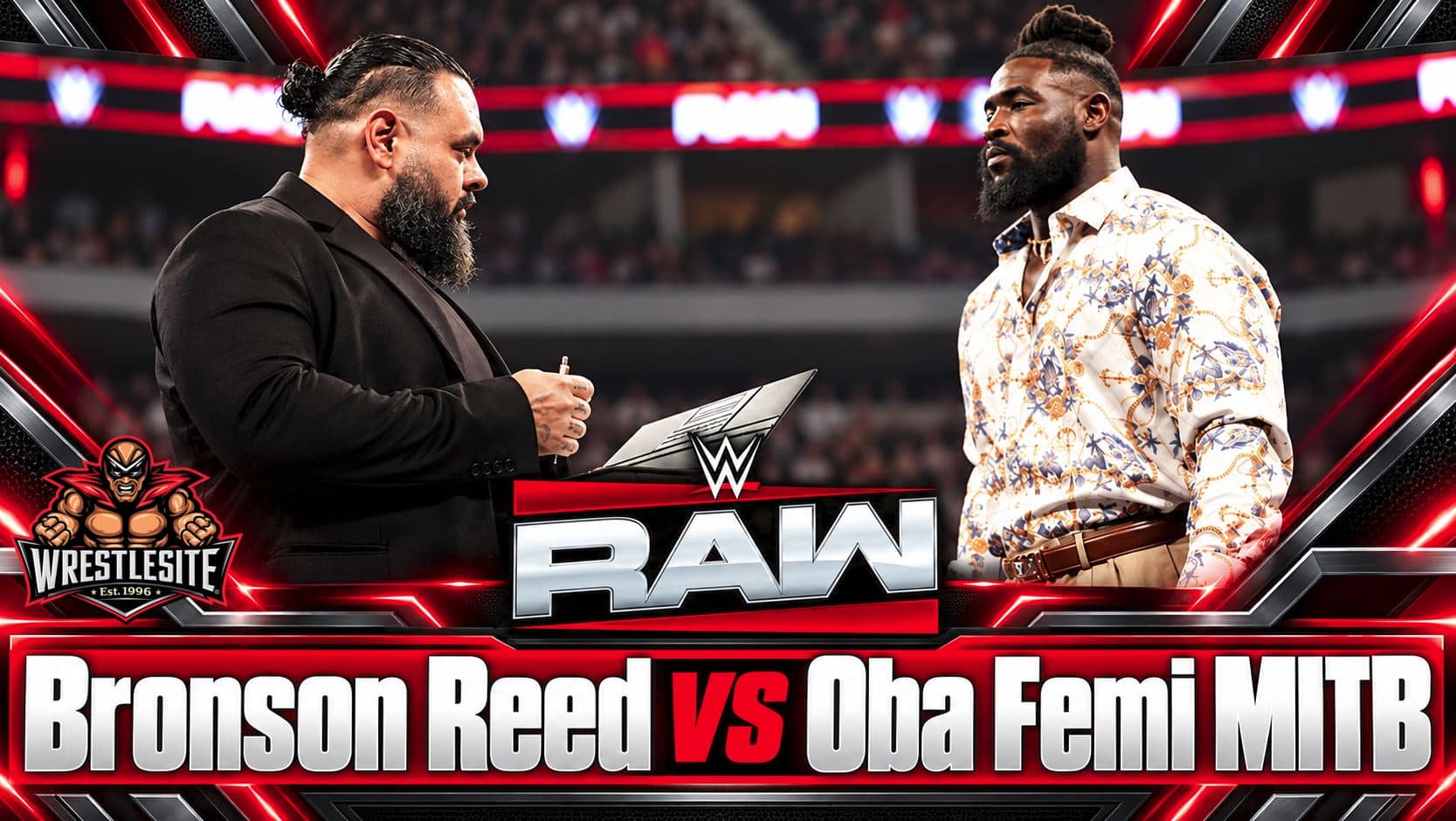 Bronson Reed signs the contract to face Oba Femi at WWE Money in the Bank
