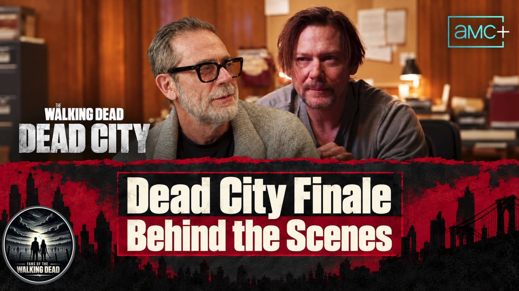 Behind-the-scenes footage shows Lauren Cohan, Jeffrey Dean Morgan, and Jimmi Simpson discussing The Walking Dead: Dead City finale