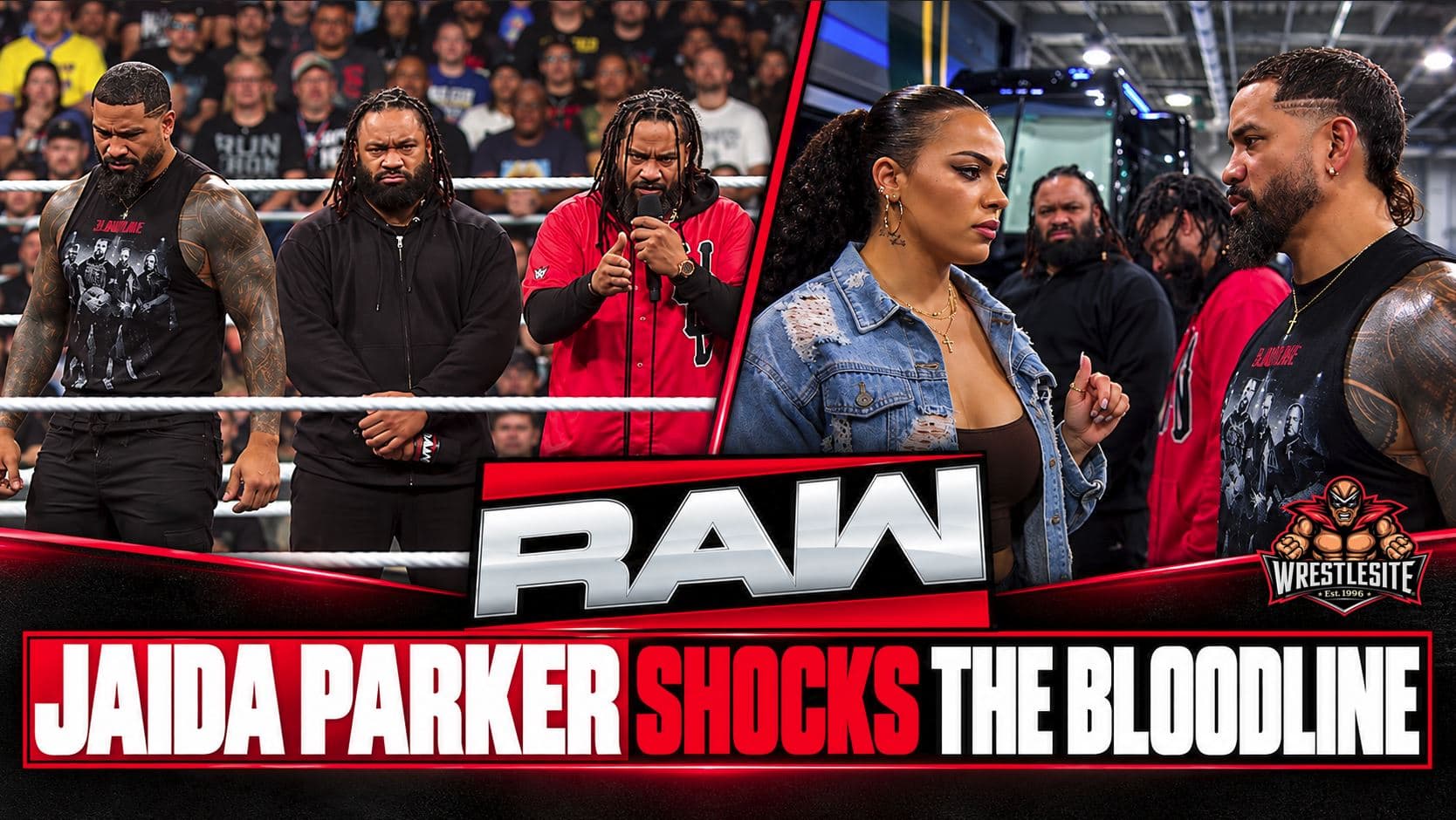 Jaida Parker appears in an SUV after The Bloodline rushes backstage on WWE Raw