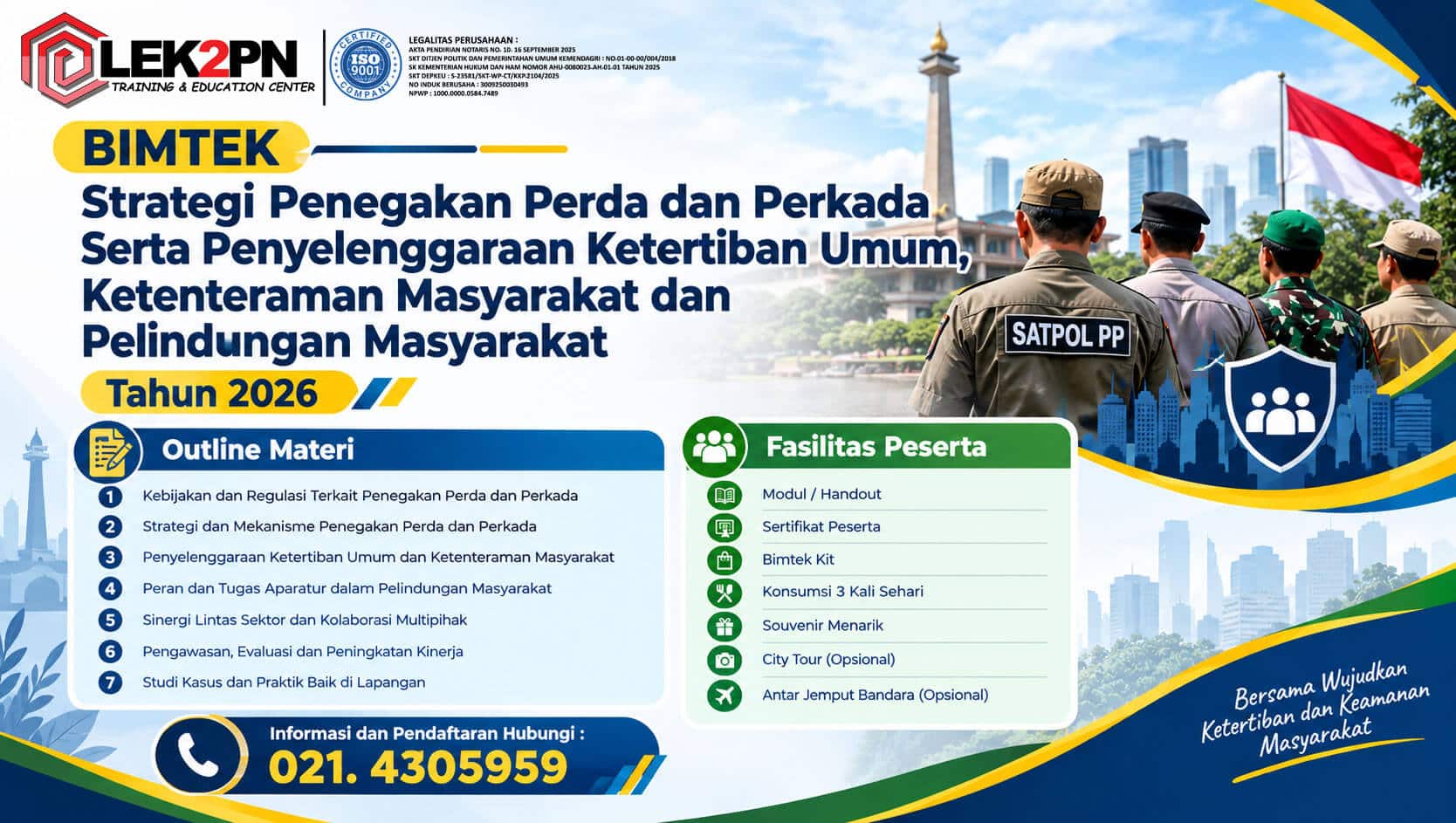 Bimtek Strategi Penegakan Perda dan Perkada serta Penyelenggaraan Ketertiban Umum, Ketenteraman Masyarakat dan Pelindungan Masyarakat Tahun 2026