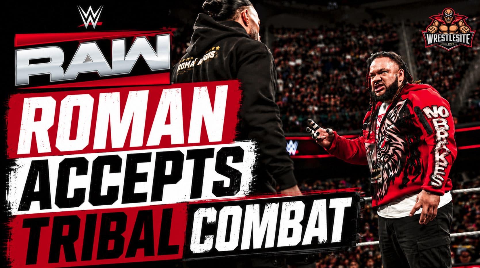Roman Reigns and Jacob Fatu face off on WWE RAW after a Tribal Combat challenge in Greensboro