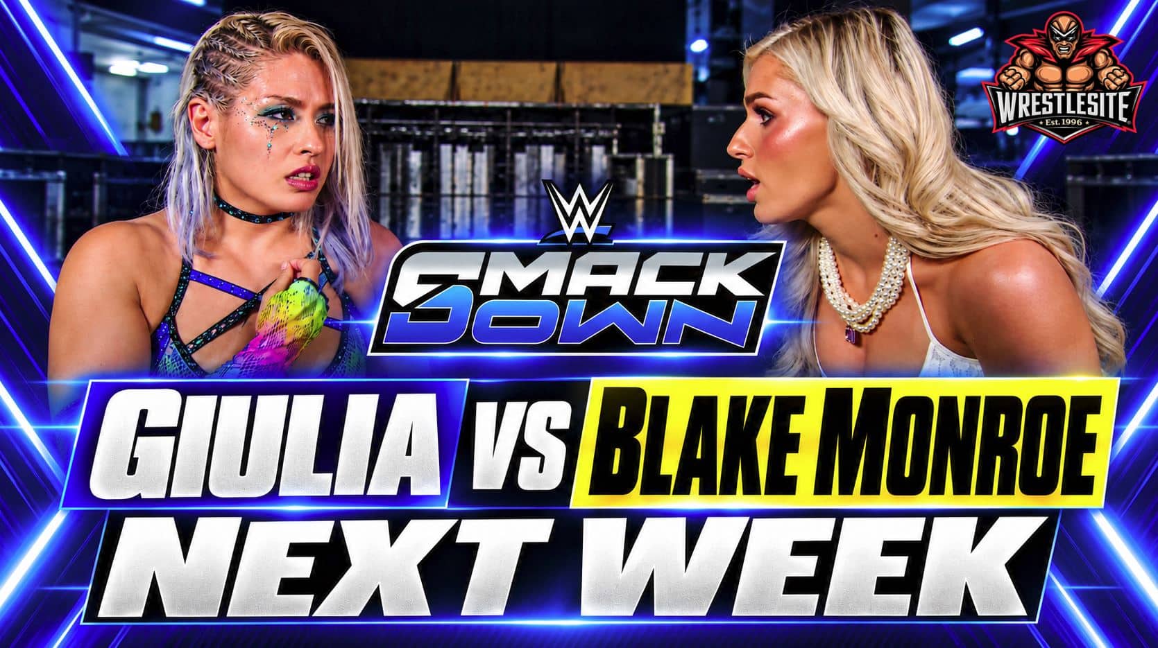 Giulia and Blake Monroe brawl backstage before SmackDown officials announce their singles match next week