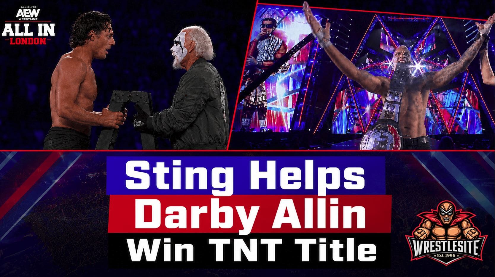 Sting and Steven Borden help Darby Allin defeat Kevin Knight to win TNT Championship gold