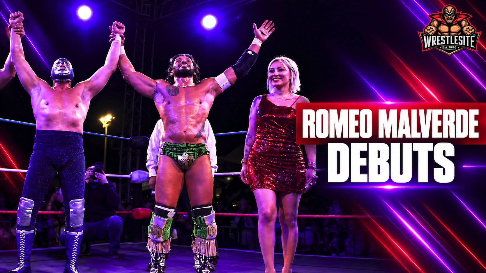 Santos Escobar returns as Romeo Malverde alongside Blue Demon Jr after recovering from surgeries and WWE release