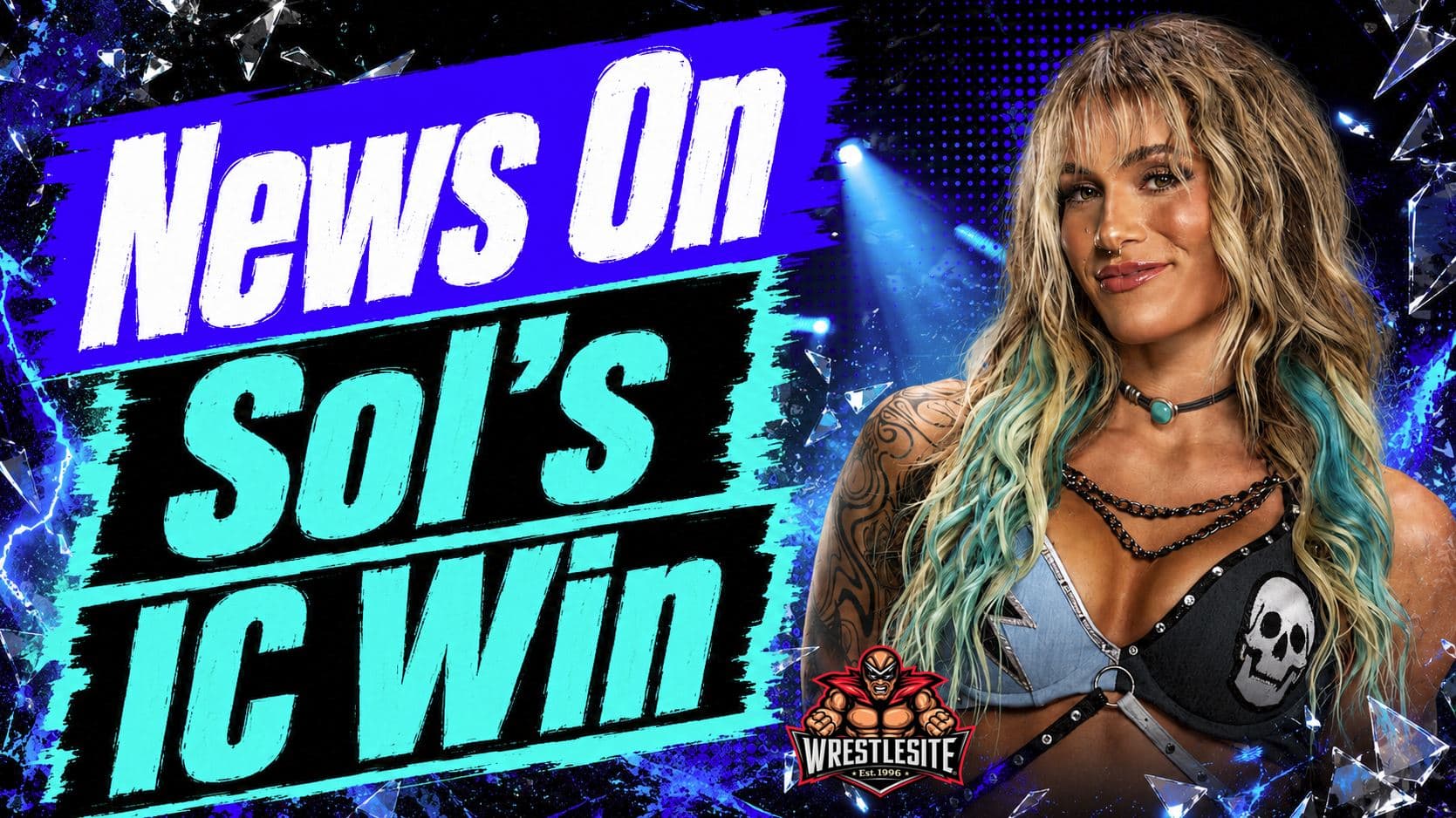 Sol Ruca celebrates after defeating Becky Lynch for the Women’s Intercontinental Championship at WWE Clash in Italy