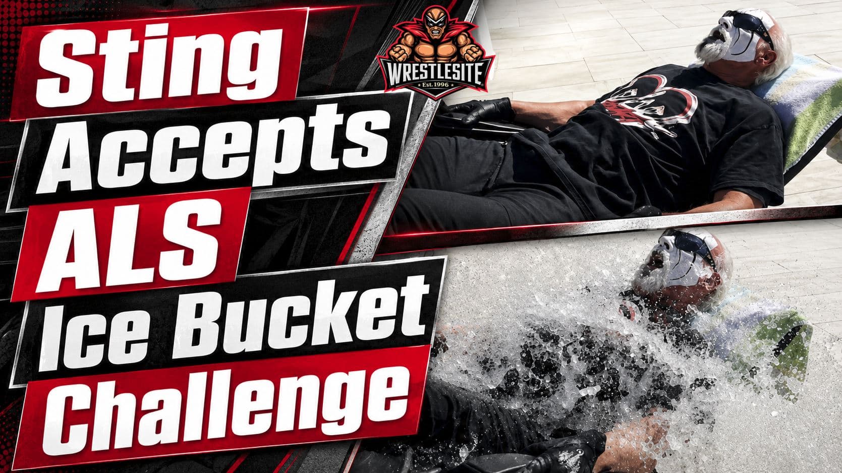 Sting takes two ice buckets before nominating Tony Khan and wrestling stars for ALS awareness