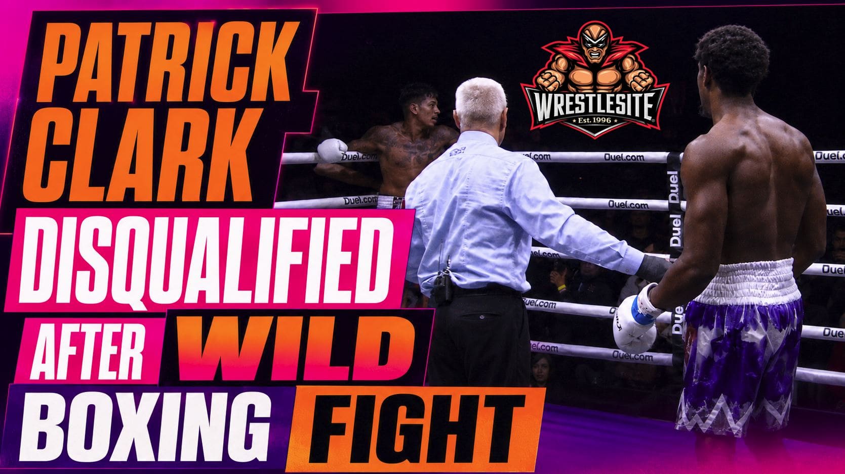Patrick Clark gets disqualified after throwing Ryan Pownall through the ropes twice during Orlando boxing match