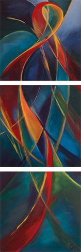 Relations 50 x 150 2008 Acryl Leinwand abstrakt Original Art Sonja Wythe