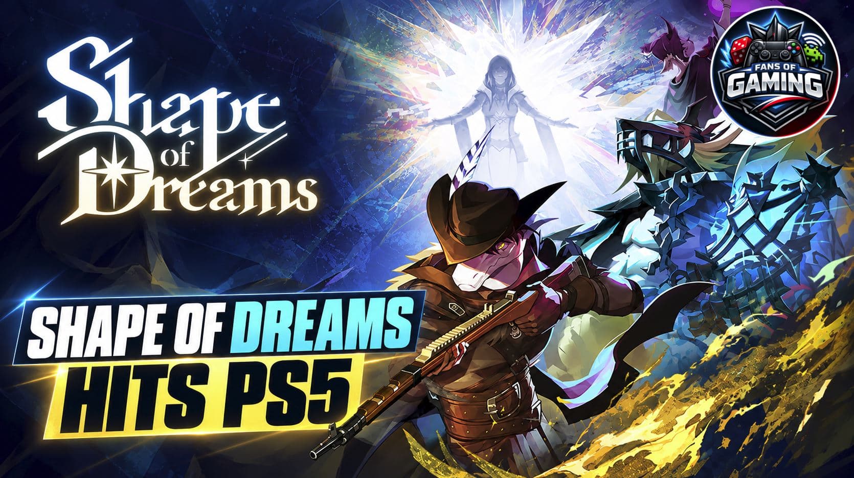 Shape of Dreams characters battle enemies together during fast-paced four-player cooperative action on PlayStation 5