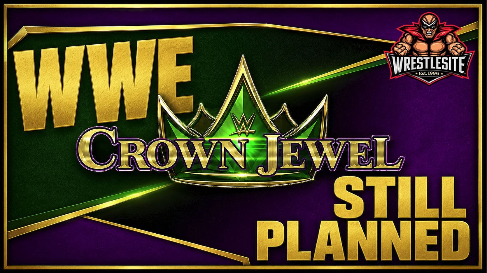 The WWE Crown Jewel logo appears, as reports indicate that the event remains on the company’s 2026 calendar