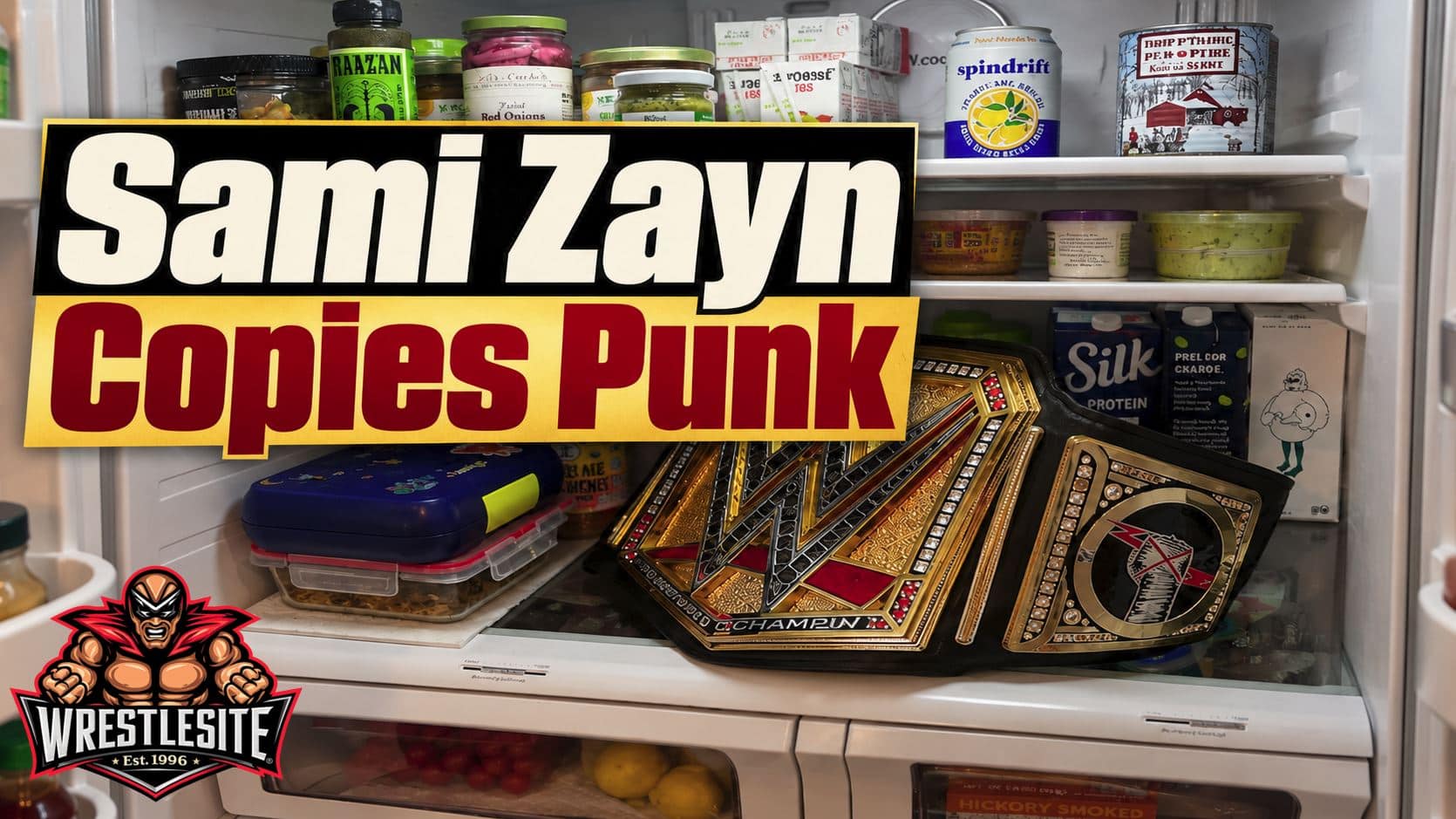 Sami Zayn recreates CM Punk’s famous WWE Championship refrigerator photo