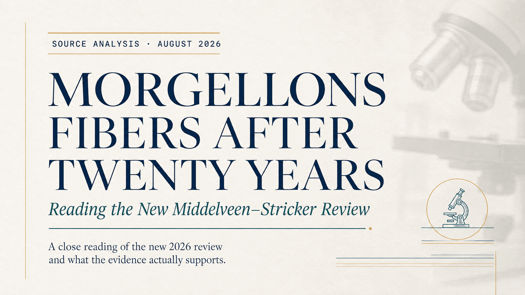 Morgellons Fiber Review After Twenty Years — source analysis of the new 2026 Middelveen–Stricker review.