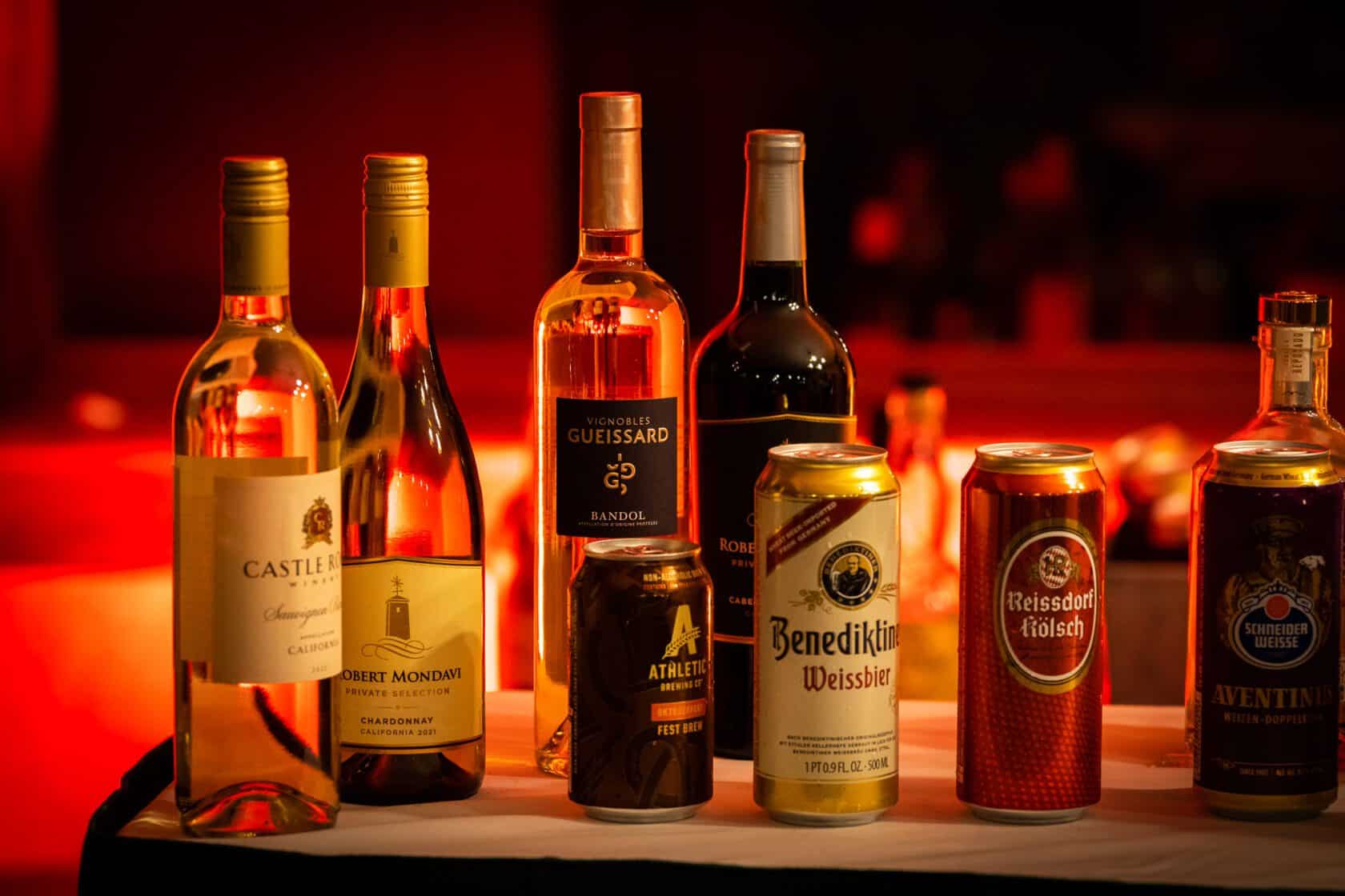 Array of Spirits on a Table at Our Hudson Valley Resort