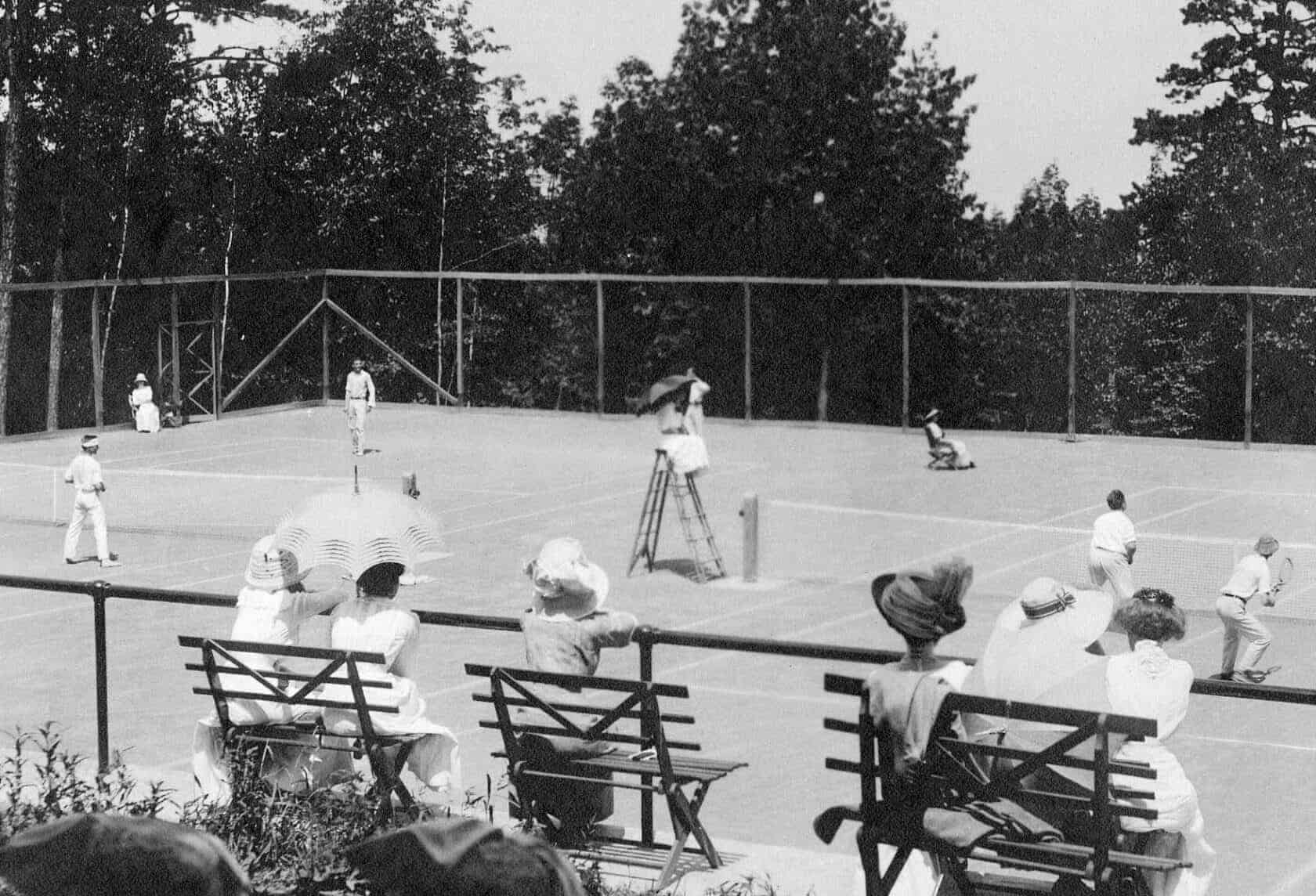 Ladies Watching a Tennis Match in 1915