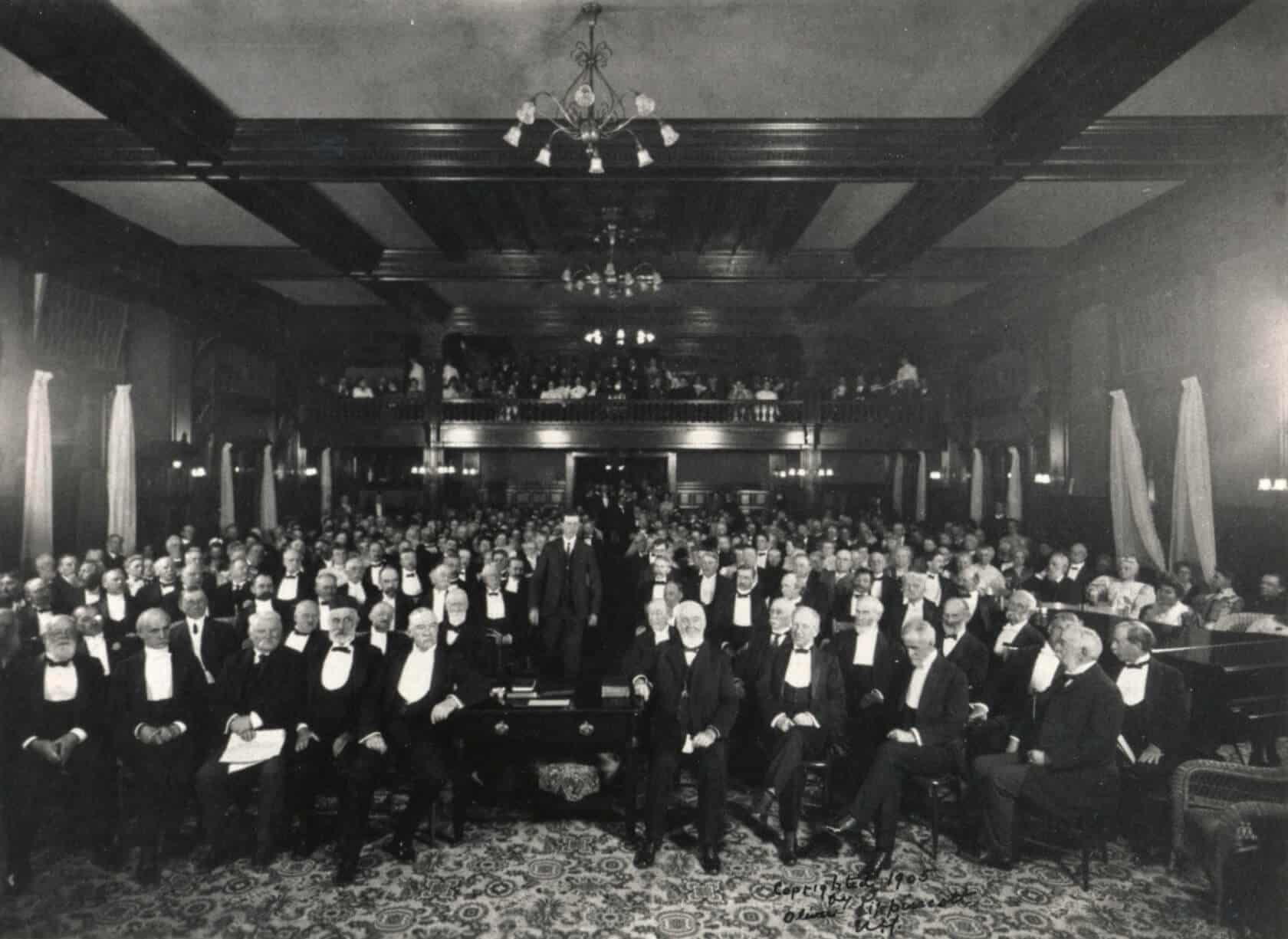 Crowd of People Attending the International Arbitration Conference at Mohonk in 1905