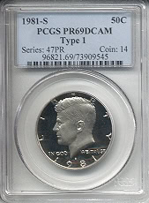 1981-S PCGS PR69 DCAM TYPE 1