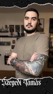 Szegedi Tamás tetoválóművész tattoo art artist Ink Man Tattoo Studio Budapest
