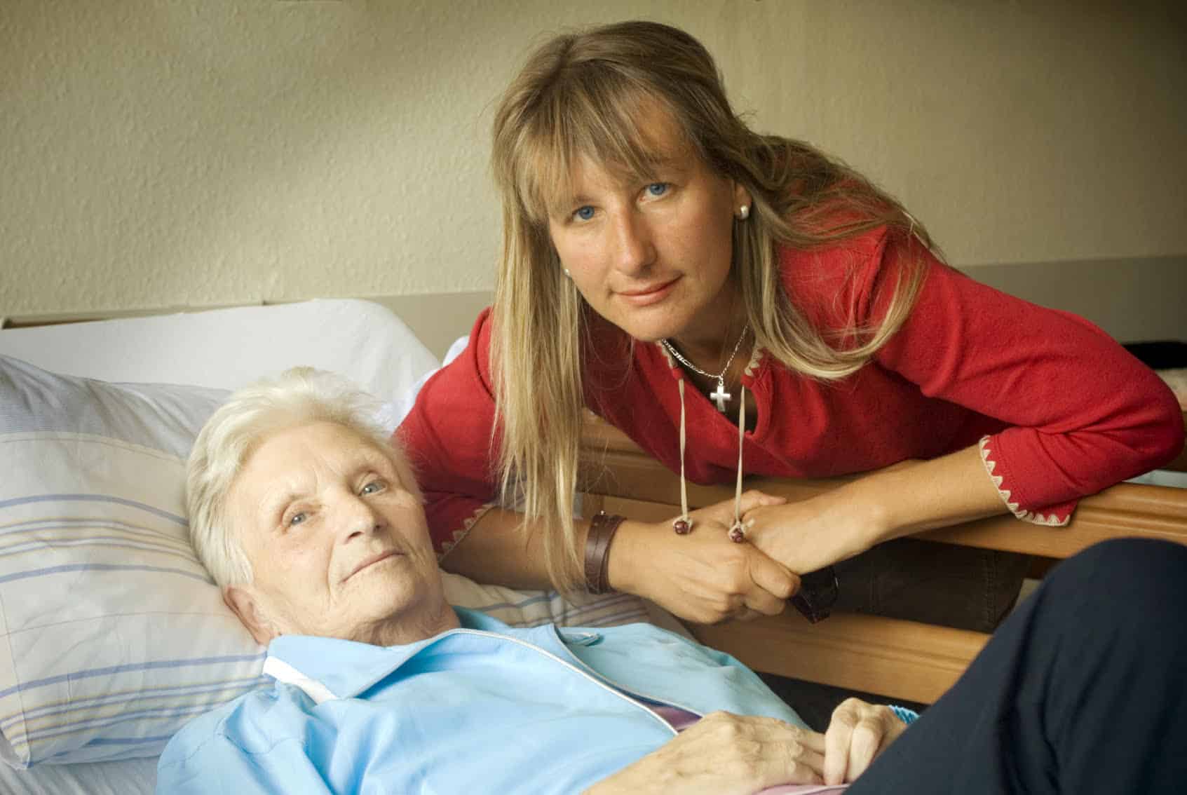 woman with hospitalized lady