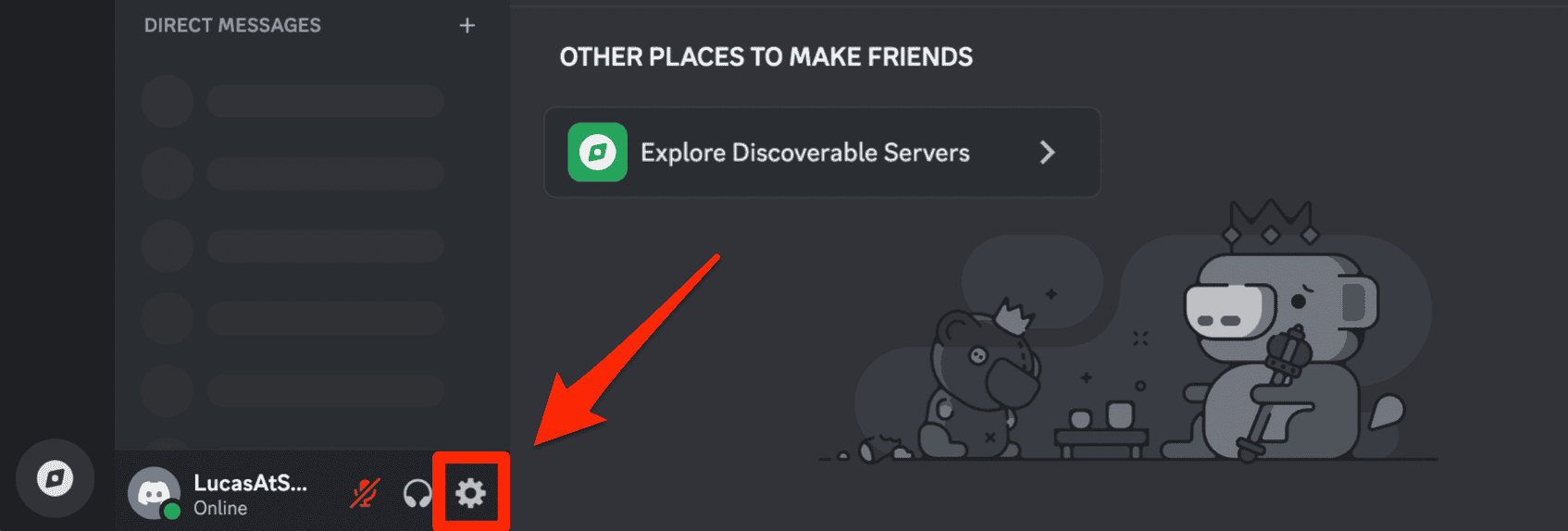 Settings cog in Discord