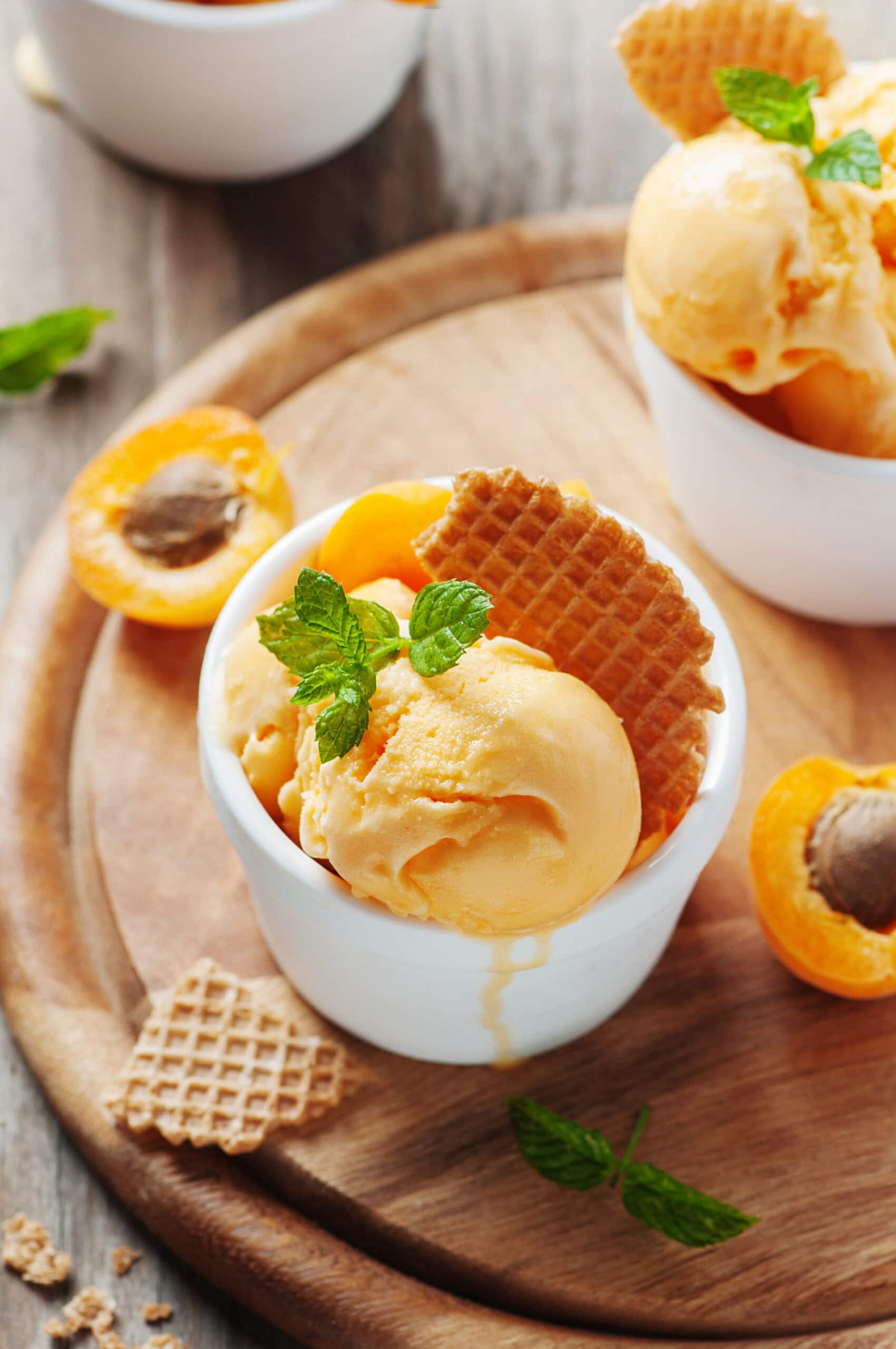 Apricot Ice Cream With Mint