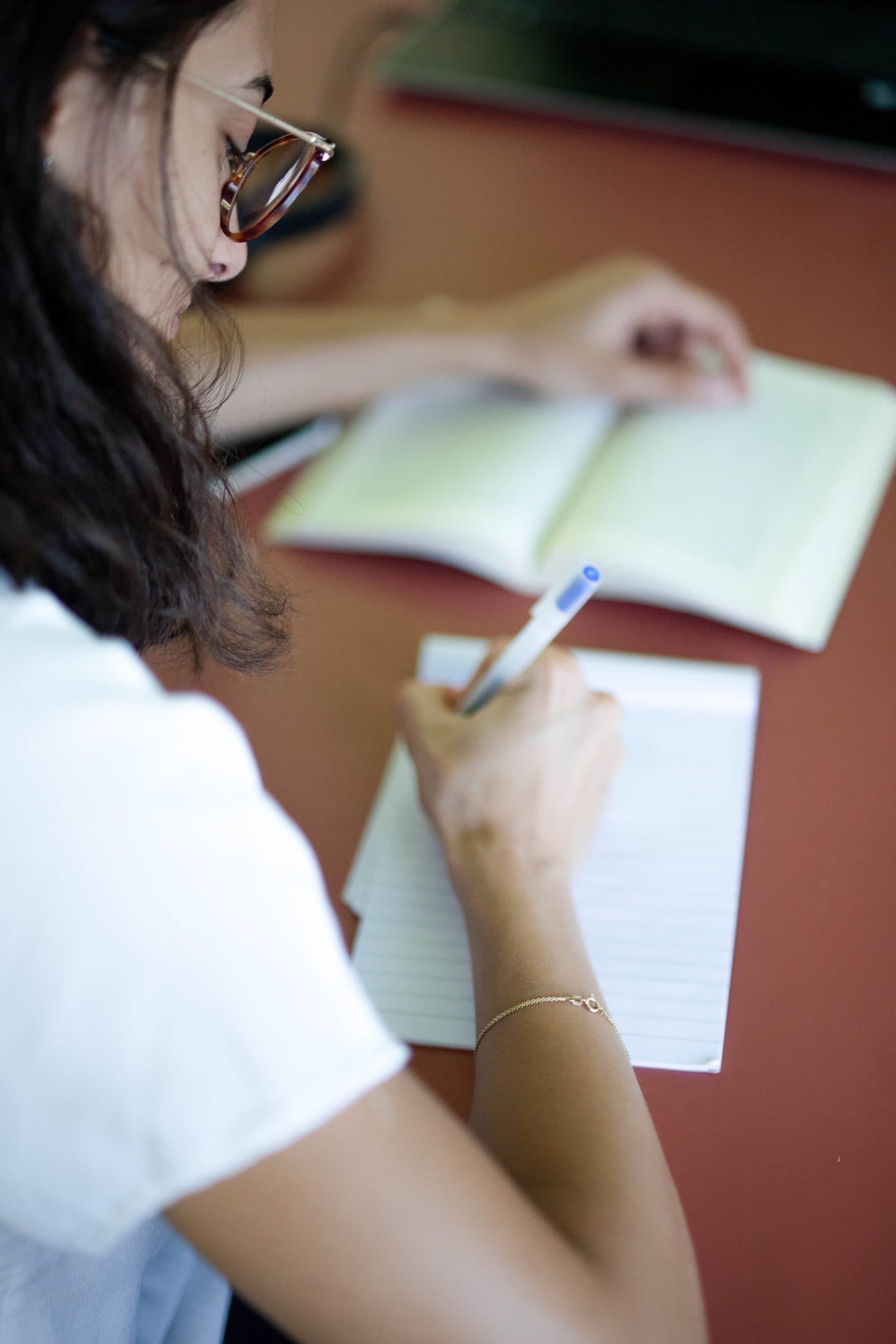 Woman writing in a notebook ecommerce icon