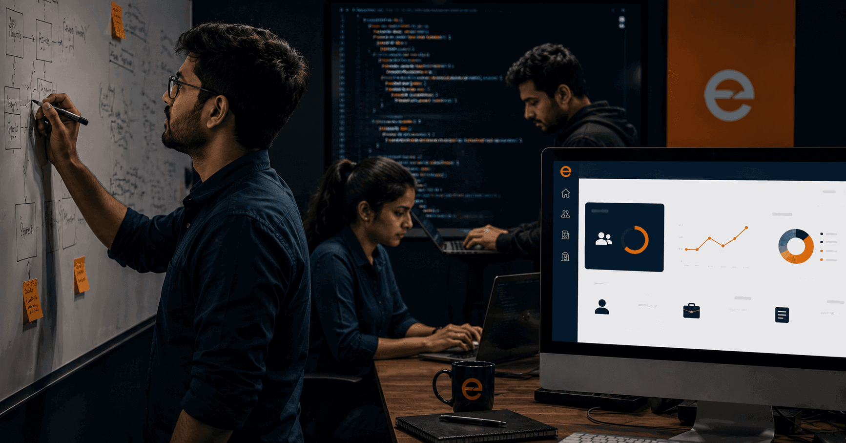 Indian engineering team working on StratEdge Globals platform 2026