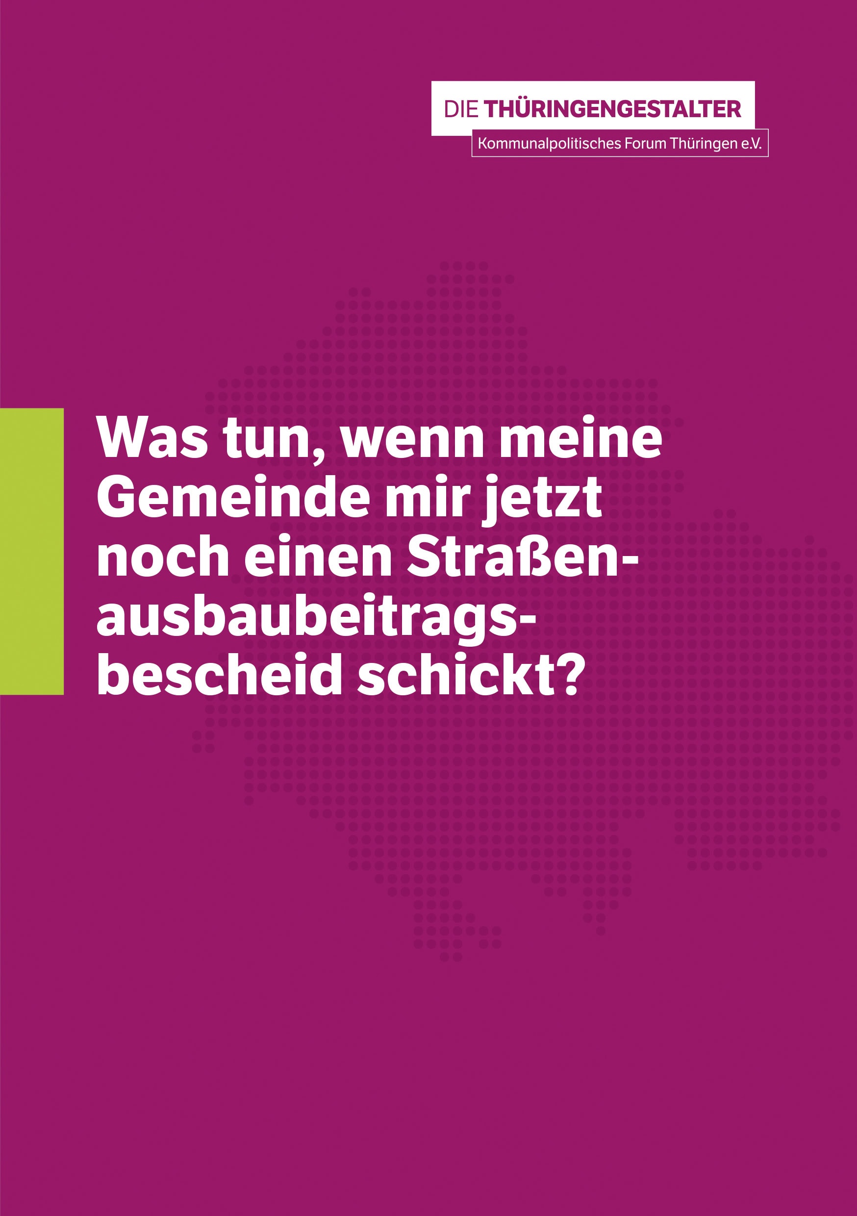 Thüringengestalter Straßenausbaubeiträge Cover