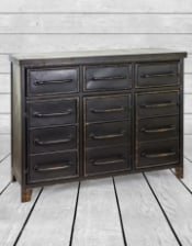 Black Metal "Verne" Multi Drawer Cabinet