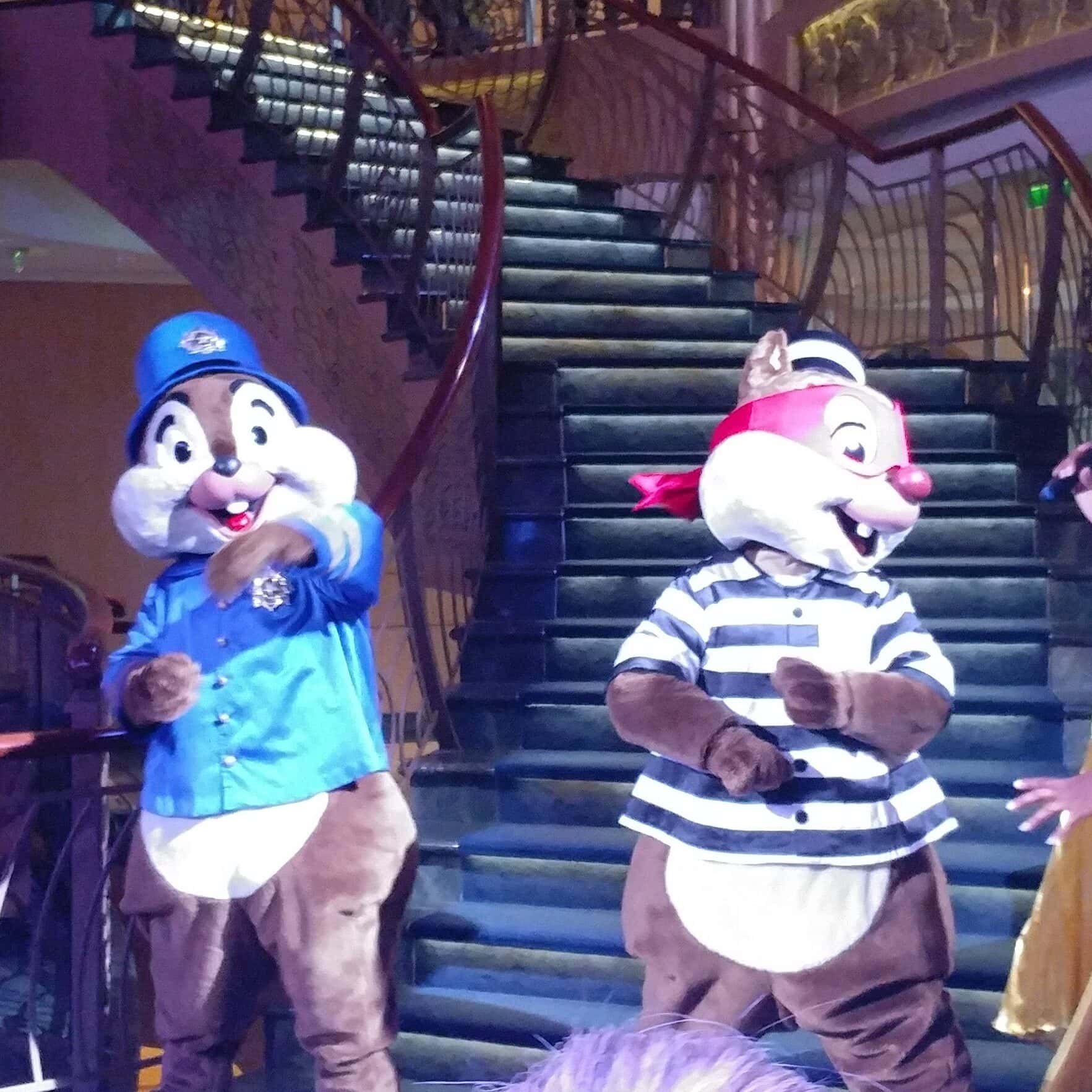 Chip and Dale in their Halloween Costumes on a Disney cruise