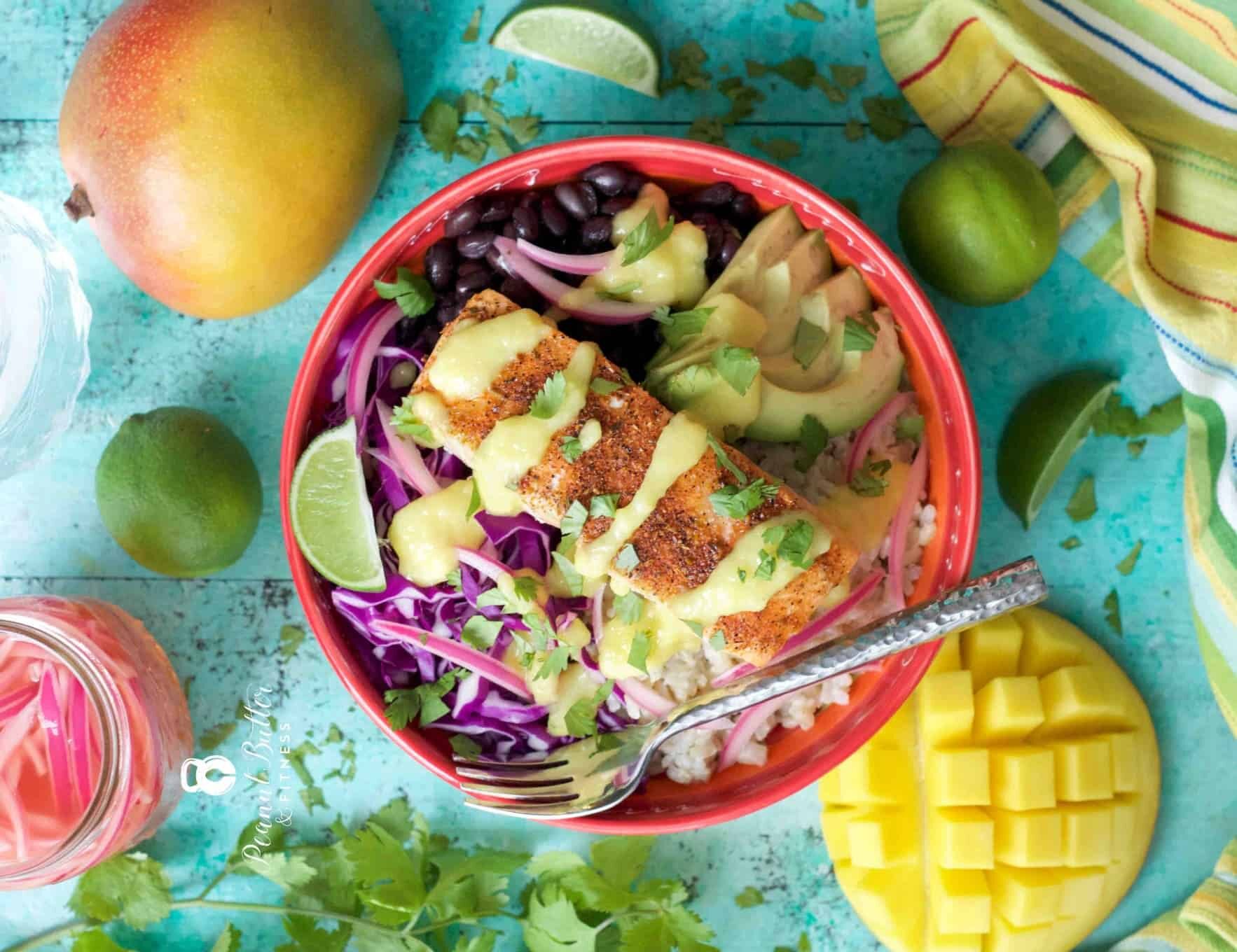 Mango Caribbean Salmon Bowl