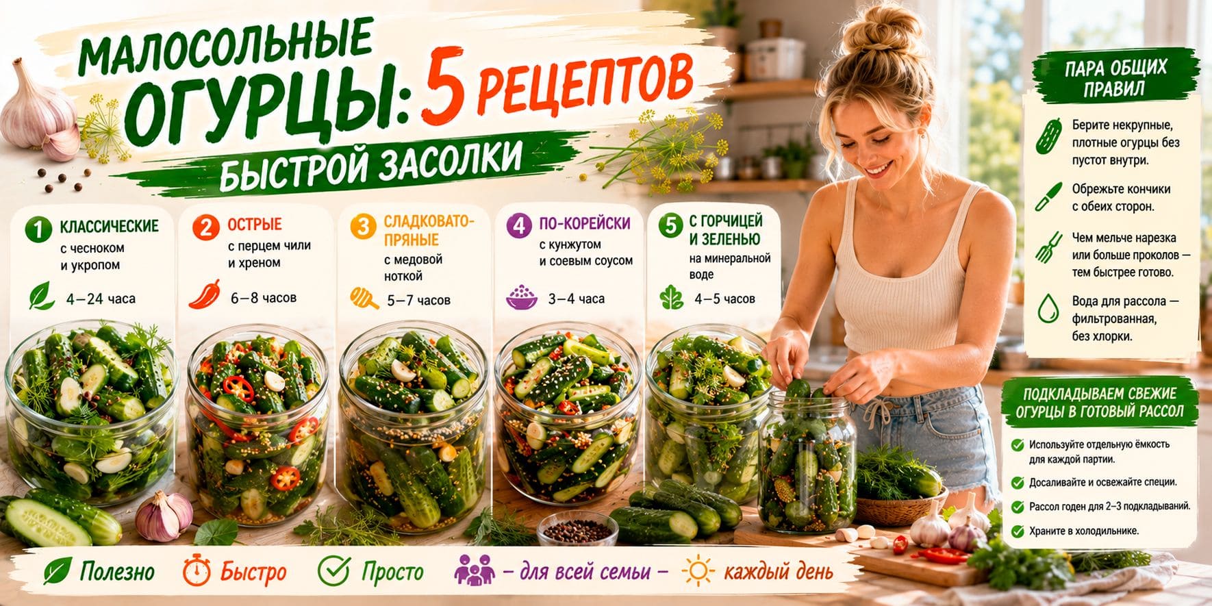 Малосольные огурцы: 5 рецептов быстрой засолки