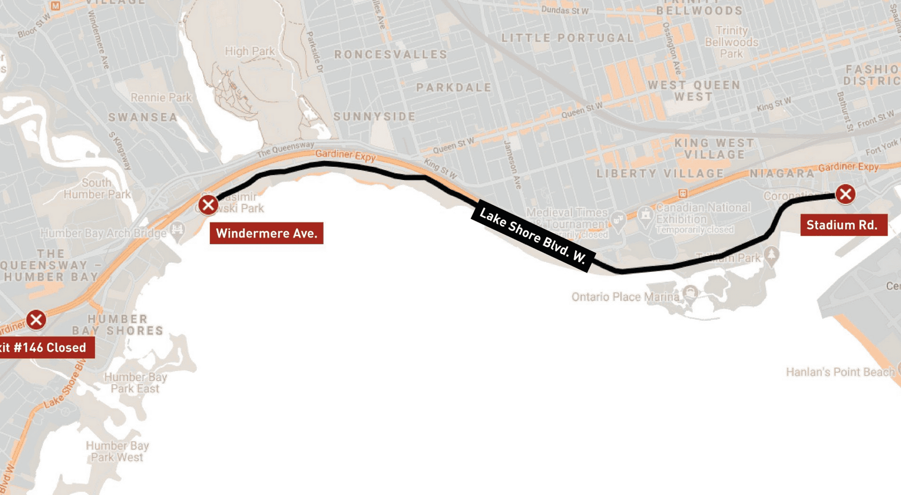 ActiveTO Major Road Closures this weekend