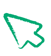 Teal hand-drawn cursor arrow icon