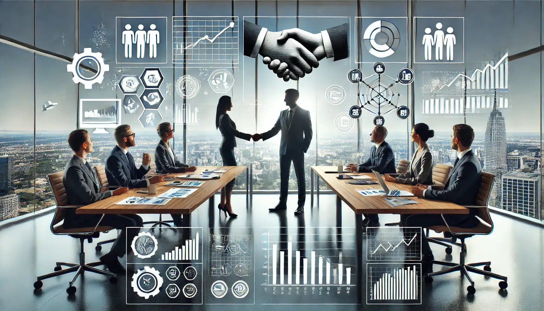DALLE 2025-01-07 115407 – A professional and modern landscape image representing Business Consulting Services for medium-sized businesses The scene includes a team of consulta