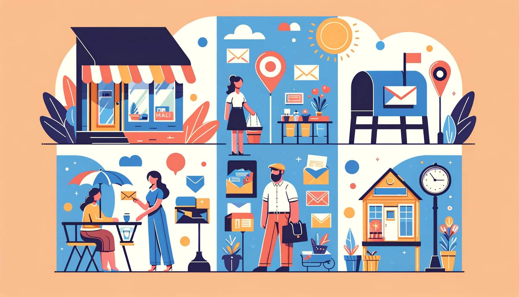 a series of six different people and businesses