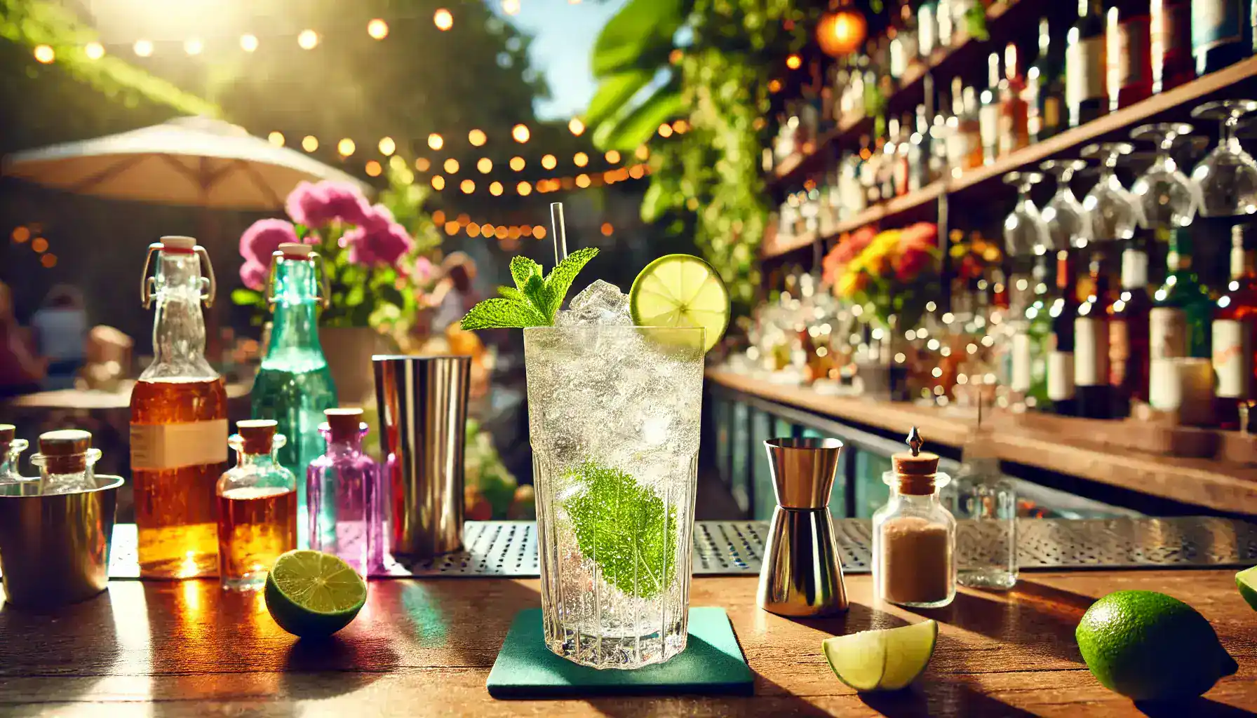 Cocktails and sparkling water
