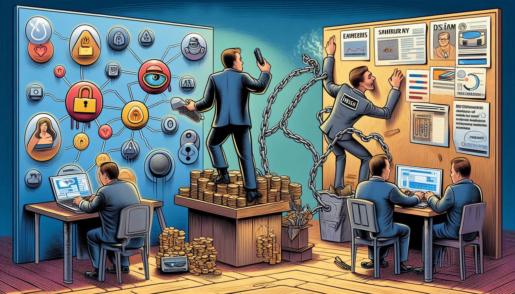 An image of unethical marketing practices and copying a vendors idea.