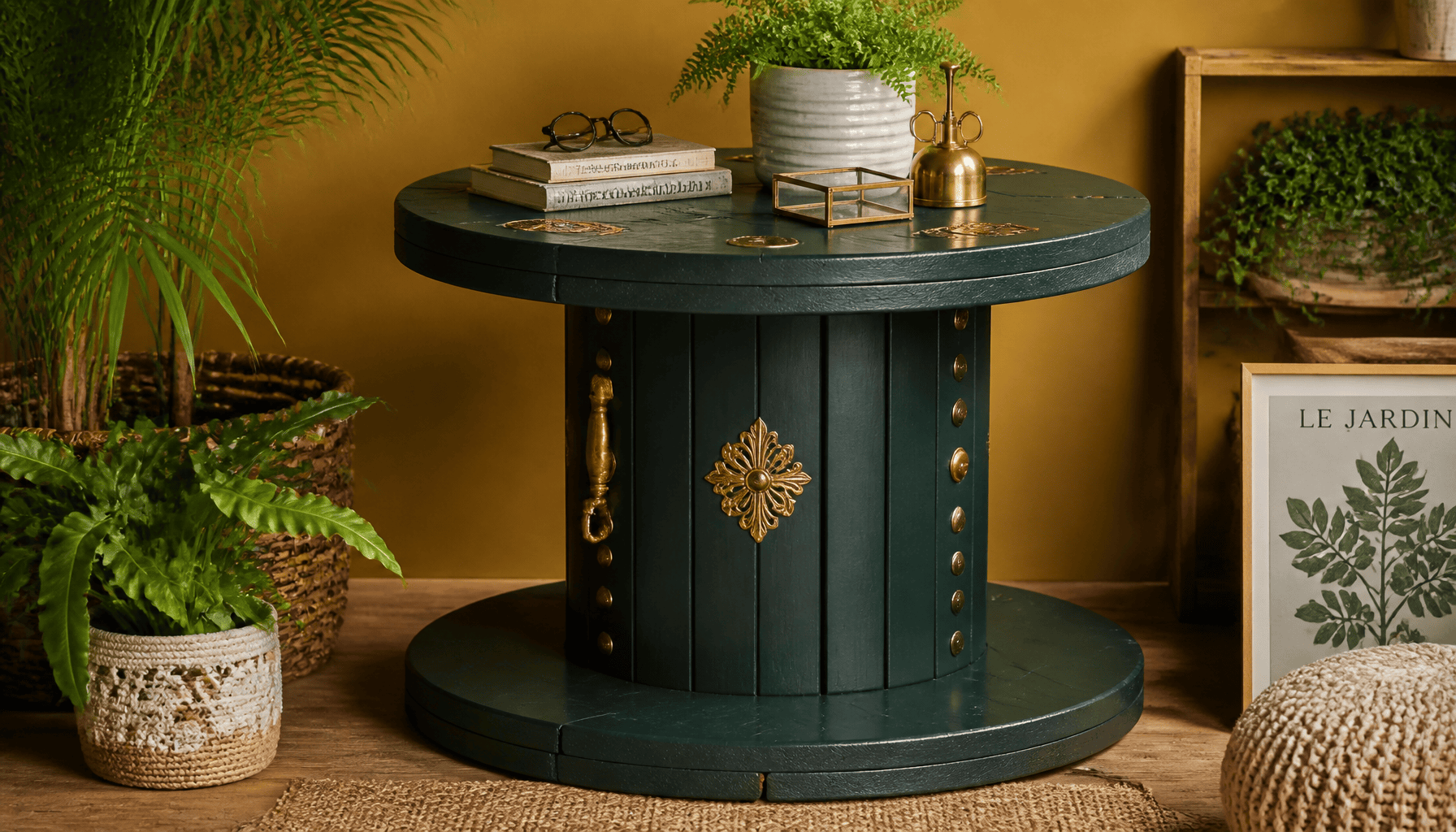 Touret bois relooké : transformez une bobine en table ou déco tendance